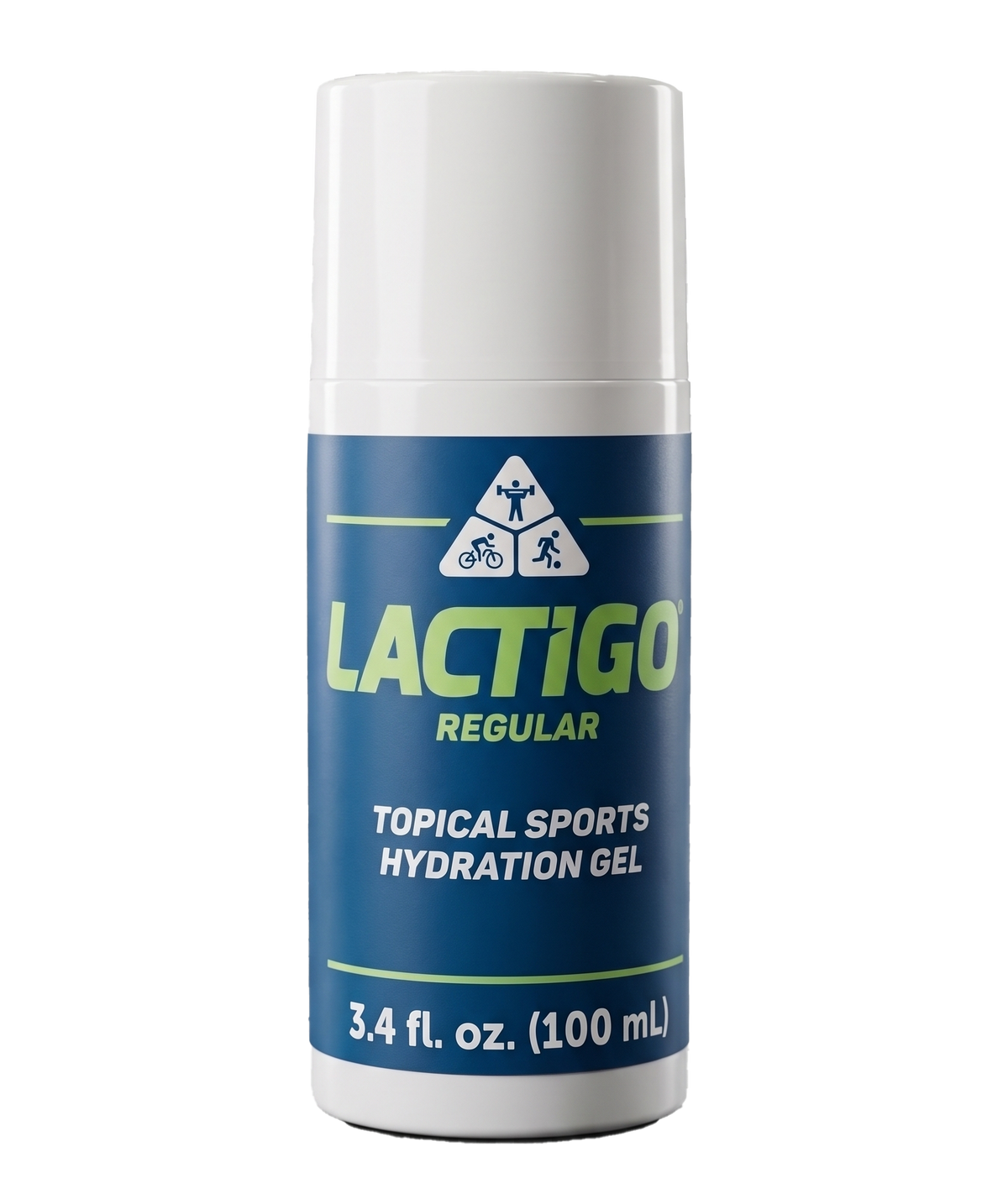 Lactigo Topical Sports Hydration Gel in 100ml tube, designed to keep athletes' skin hydrated during sports activities.