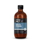 Melrose MCT Oil Brain Power 500ml bottle, clear container showing golden liquid, designed for mental focus and energy.