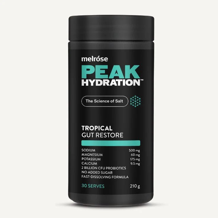 Melrose Peak Hydration Gut Restore Tropical 210g - Alkaline World