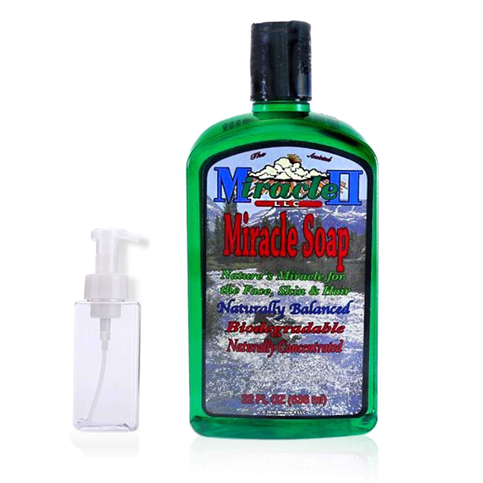 Miracle II Australia powdered hand soap starter pack with natural cleaning ingredients in a white and green packaging.