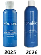 Modere Natural Mineral Drink 500ml bottle with clear liquid and label featuring the Modere logo, on a white background.