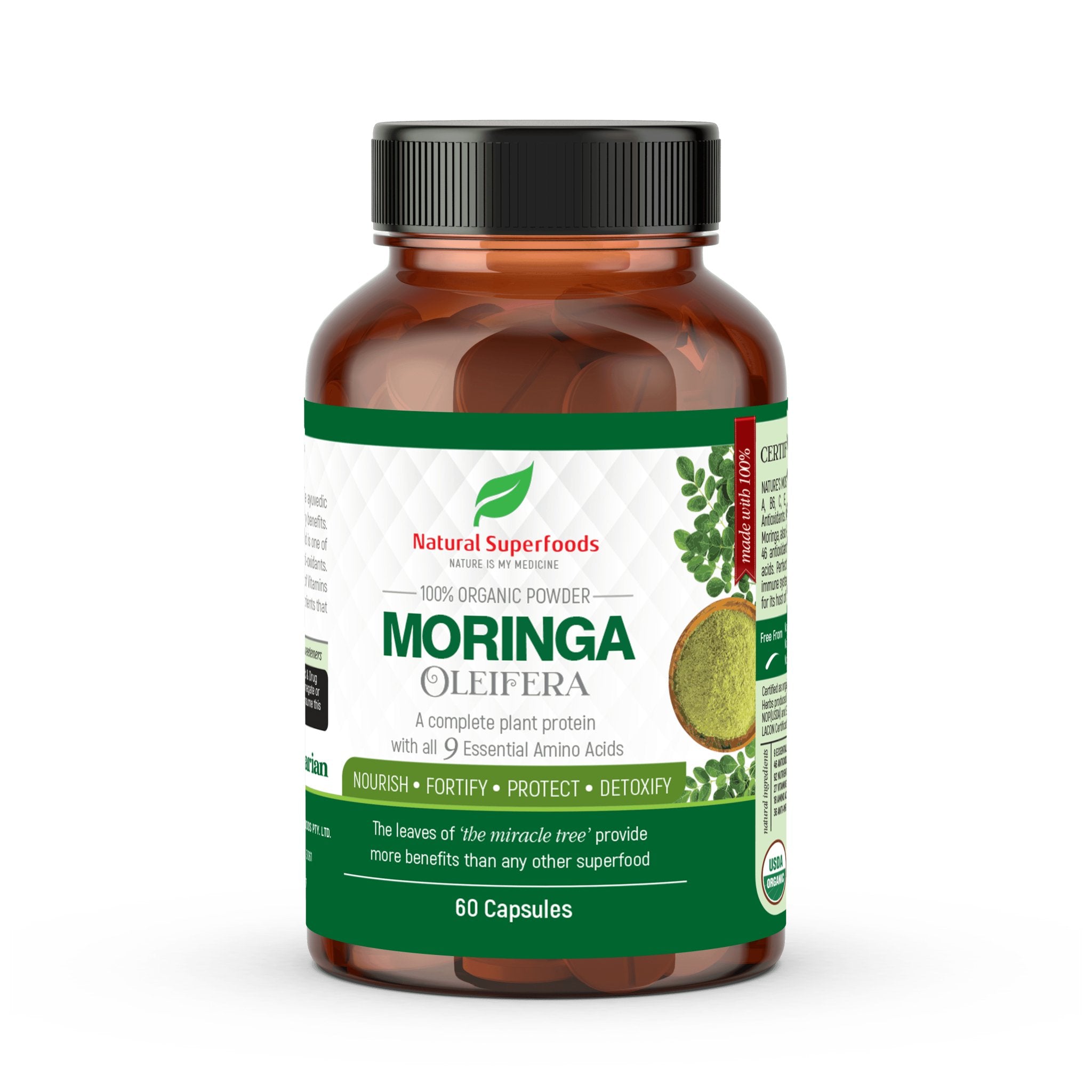 Natural Superfoods Organic Moringa 60 Caps - Alkaline World