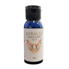 Natural Superfoods Miracle Muscle & Joint Rub in a jar, showcasing its natural ingredients and soothing application.