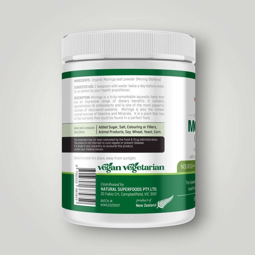 Natural Superfoods Organic Moringa 200g - Alkaline World