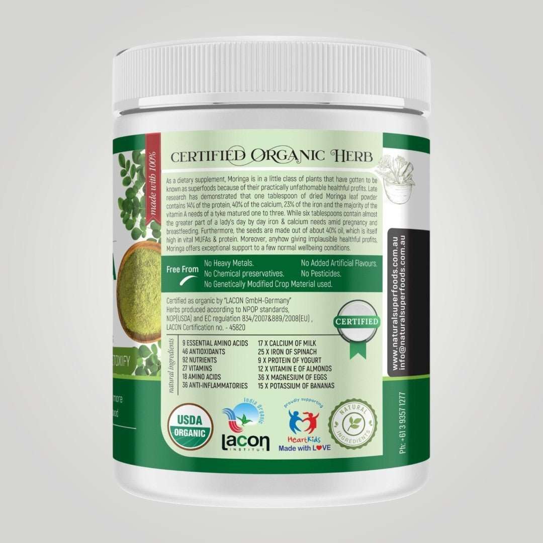 Natural Superfoods Organic Moringa 200g - Alkaline World
