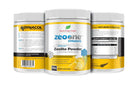 Natural Superfoods ZeoPine Pineapple Zeolite 200g, showing the yellow mineral crystals in a clear container.