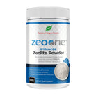 Natural Superfoods ZeoHeal Pack with zeolite and greens, featuring vibrant green powder and natural supplement ingredients.