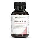 Nature's Help Harmony Plus menopause relief supplement for women, showing the bottle with 120 capsules in the image.