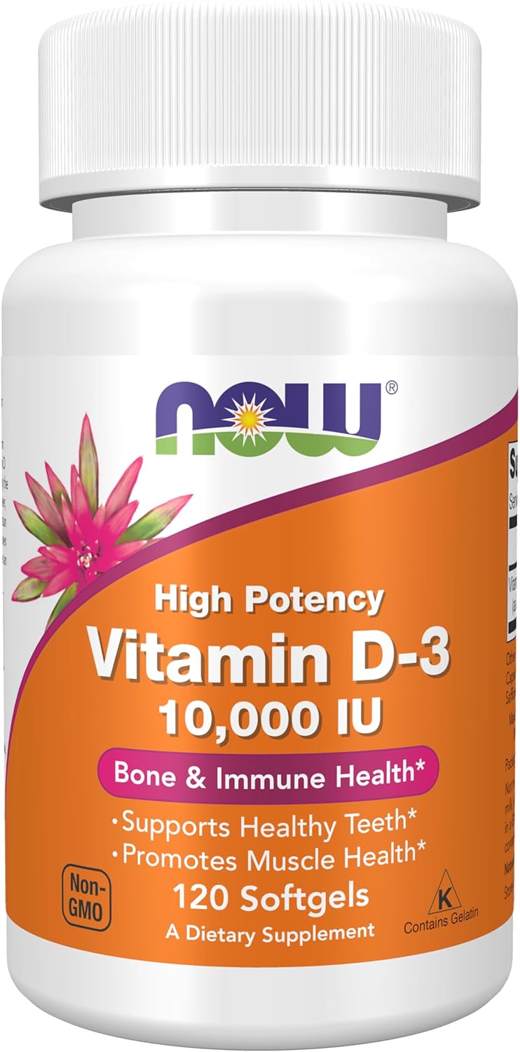 NOW Foods Vitamin D - 3 10,000 IU 120 Softgels - Alkaline World