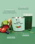 Nutra Organics Organic Super Greens + Reds (Whole food Multivitamin) 300g - Alkaline World
