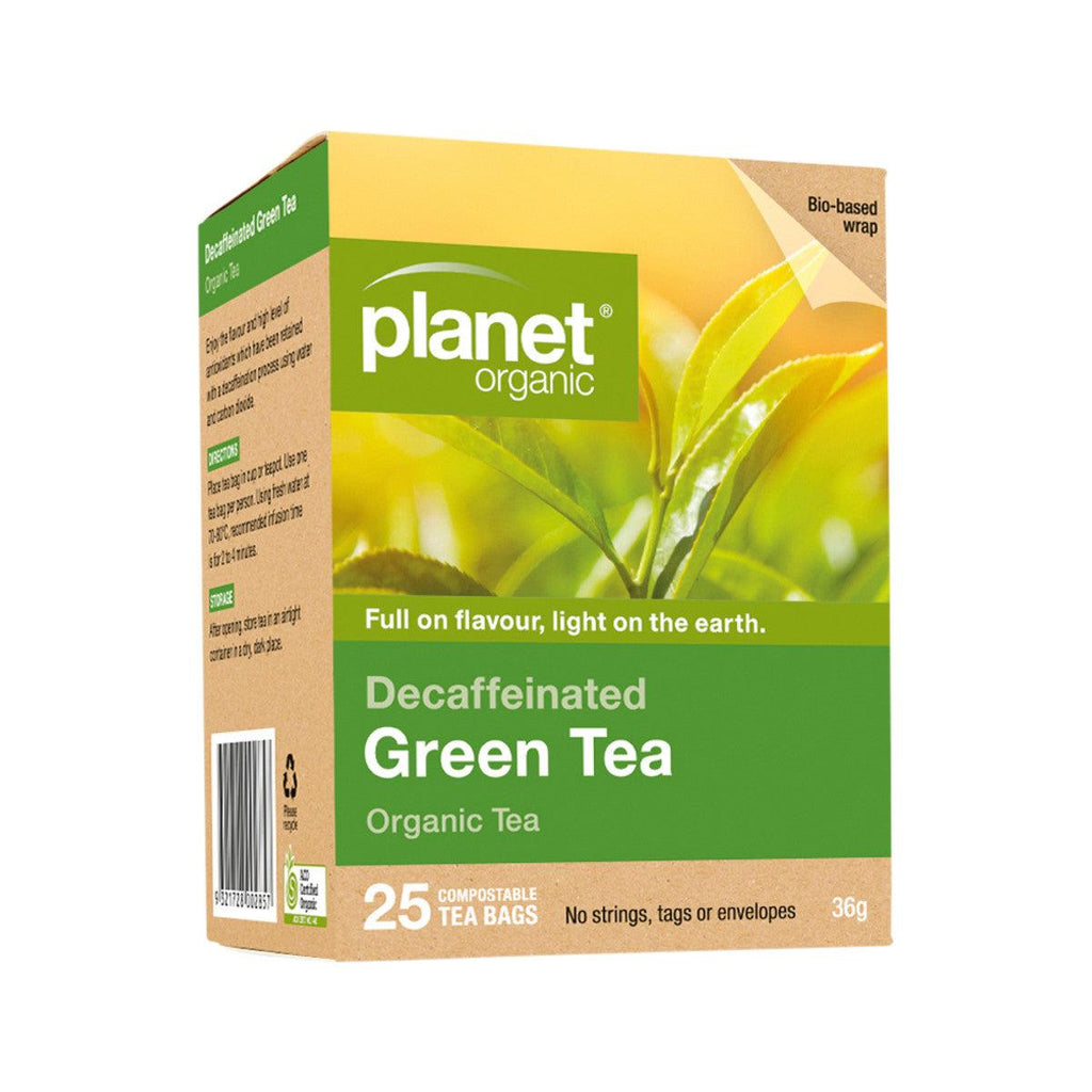Planet Organic Organic Decaffeinated Green Tea x 25 Tea Bags - Alkaline World