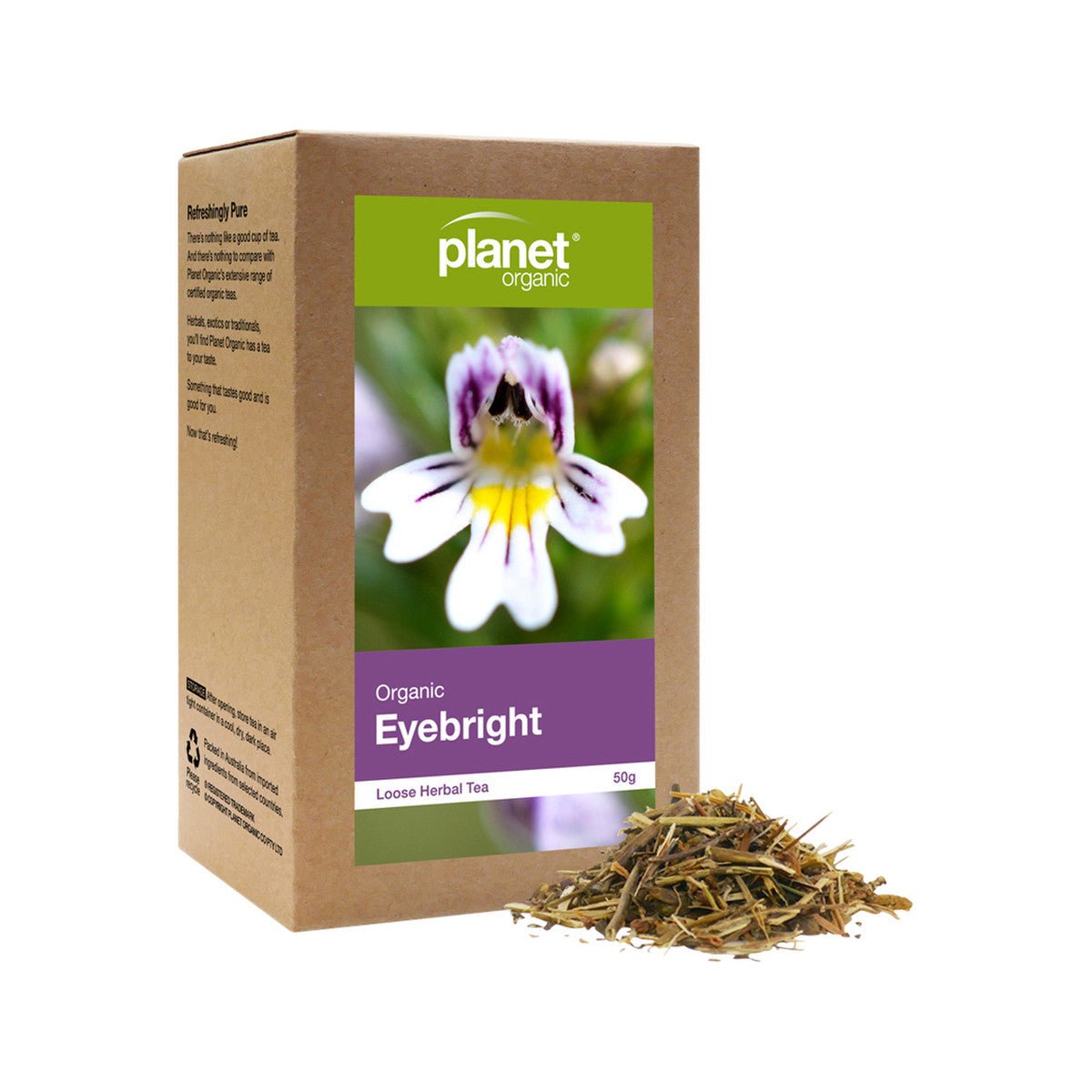 Planet Organic Organic Herbal Tea Eyebright Loose Leaf 50g - Alkaline World