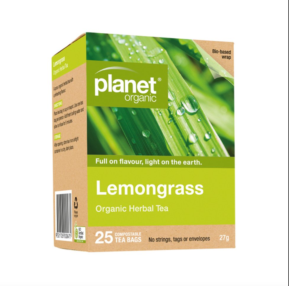 Planet Organic Organic Herbal Tea Lemongrass x 25 Tea Bags - Alkaline World