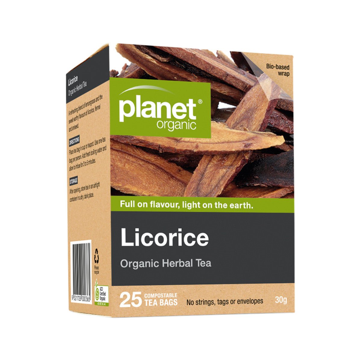 Planet Organic Organic Herbal Tea Licorice x 25 Tea Bags - Alkaline World