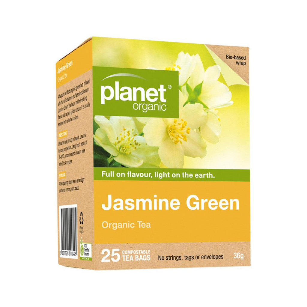 Planet Organic Organic Jasmine Green Tea x 25 Tea Bags - Alkaline World