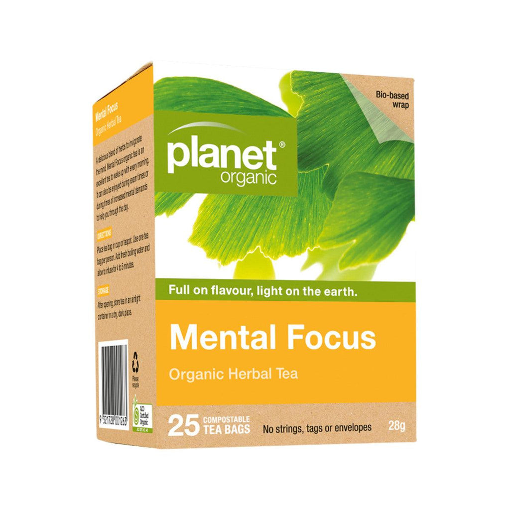 Planet Organic Organic Mental Focus Herbal Tea x 25 Tea Bags - Alkaline World