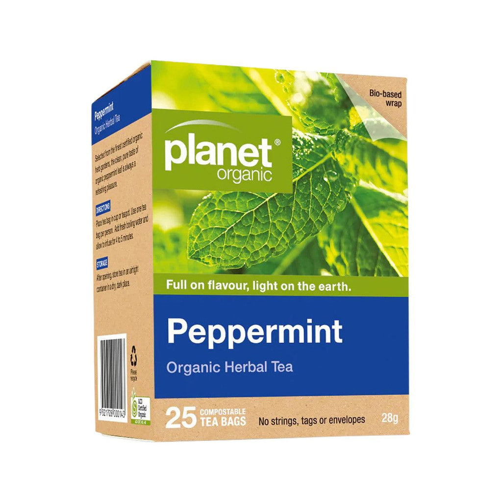 Planet Organic Organic Peppermint Herbal Tea x 50 Tea Bags - Alkaline World