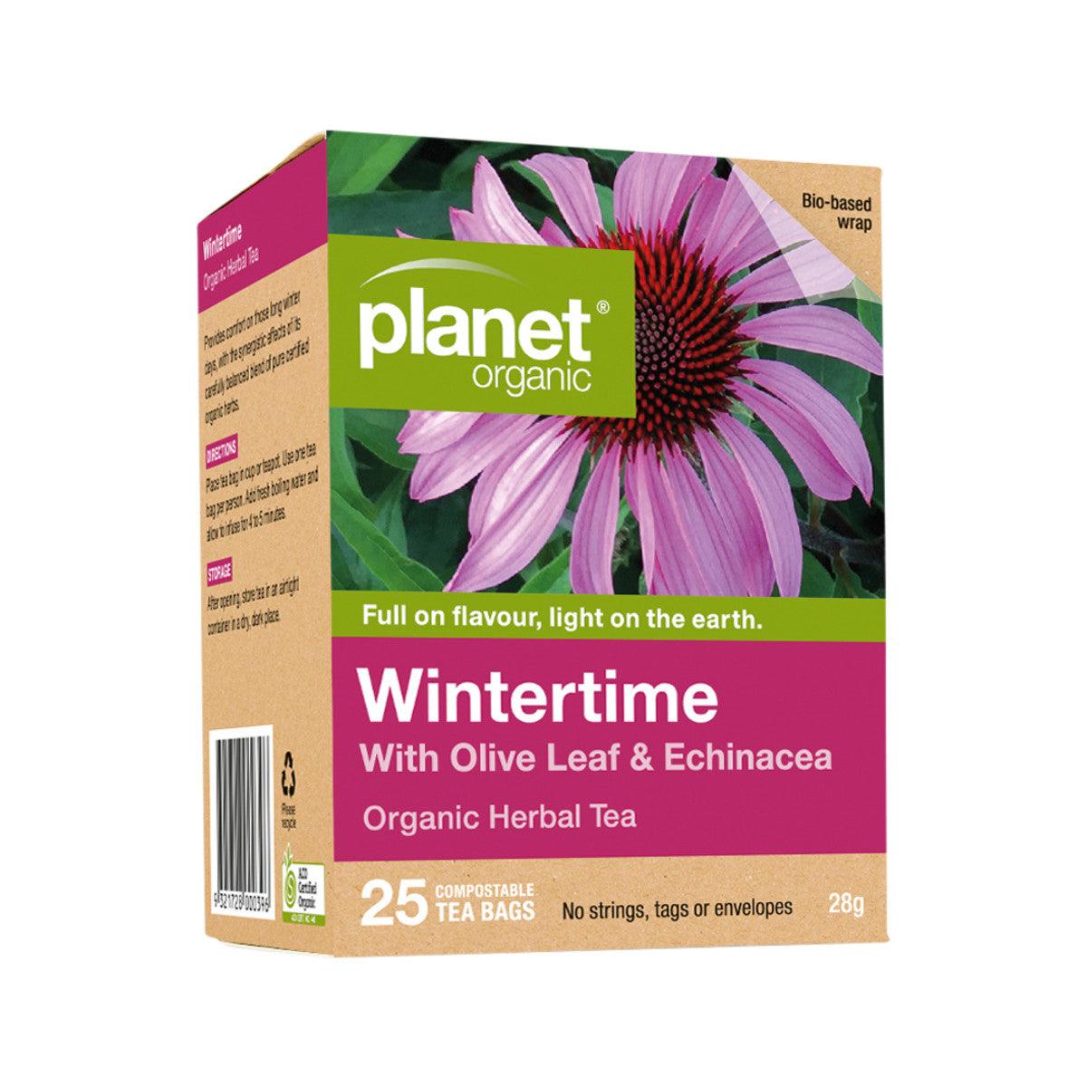 Planet Organic Organic Wintertime with Olive Leaf & Echinacea Herbal Tea x 25 Tea Bags - Alkaline World