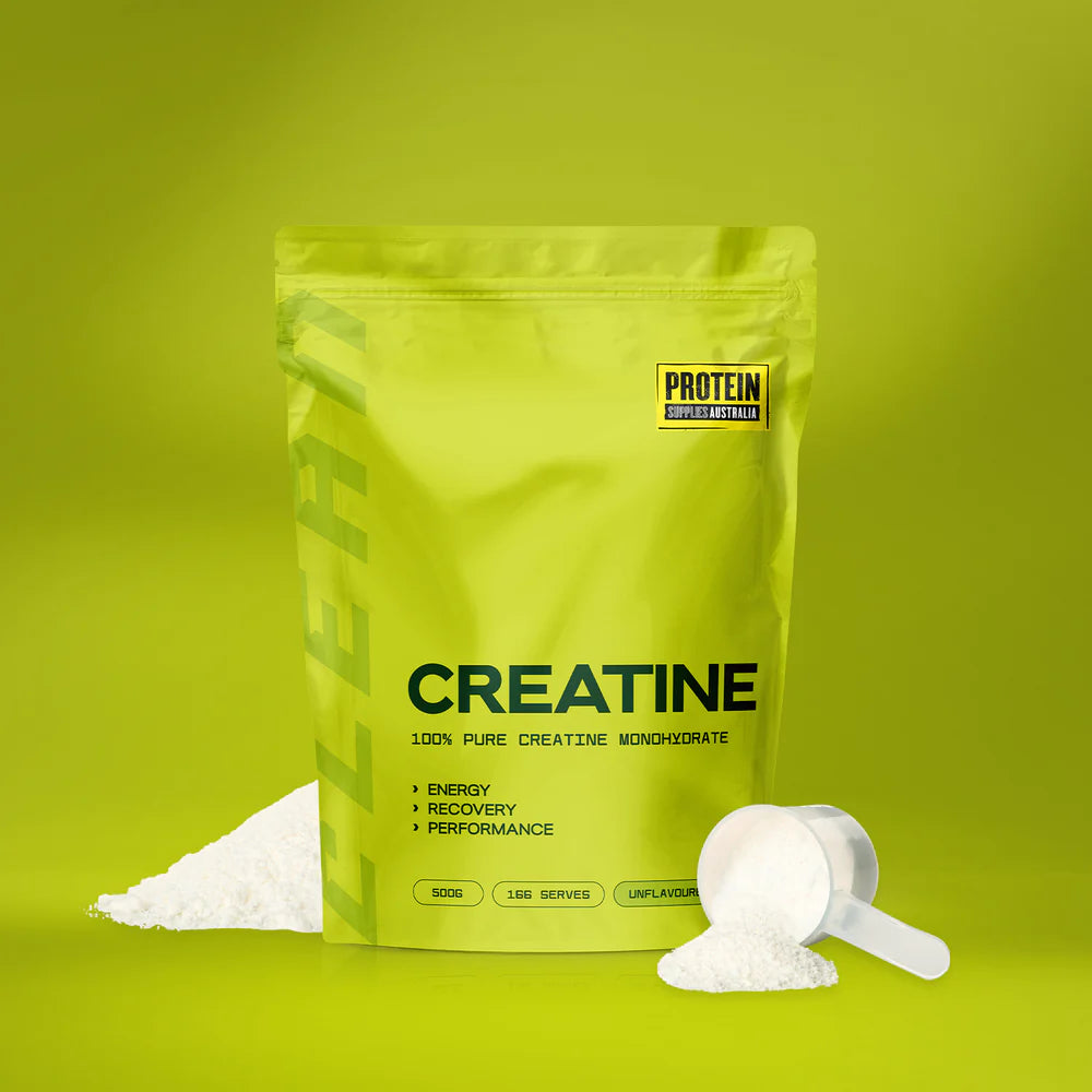Protein Supplies Australia Performance Creatine Pure powder in a 200g container for muscle support and athletic performance.