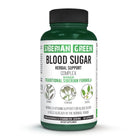 Siberian Green Blood Sugar Herbal Support capsules, 60 count, featuring herbal ingredients for blood sugar management.