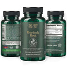 Siberian Green Siberian Wild Burdock Root Capsules, 1200mg, 90 capsules, supplement bottle with green label and white cap