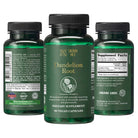 Siberian Green Siberian Wild Dandelion Root Capsules, 1500mg vegan supplement for liver support, shown in a bottle with capsules.