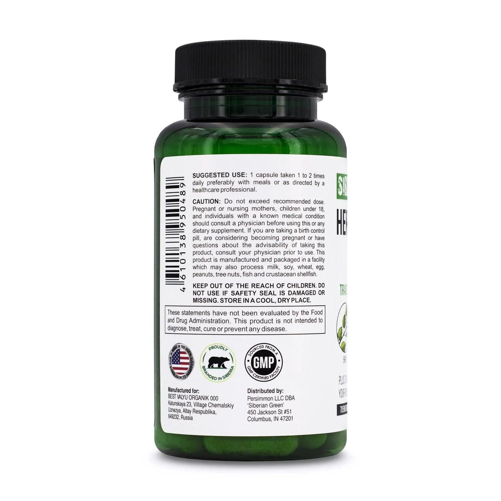 Siberian Green Herbal Kidney Detox Siberian Herbs - Cranberry Birch Juniper 60 Capsules - Alkaline World