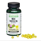 Siberian Green Milk Thistle Oil Capsules 200 softgels, wild-harvested milk thistle capsules, dietary supplement.