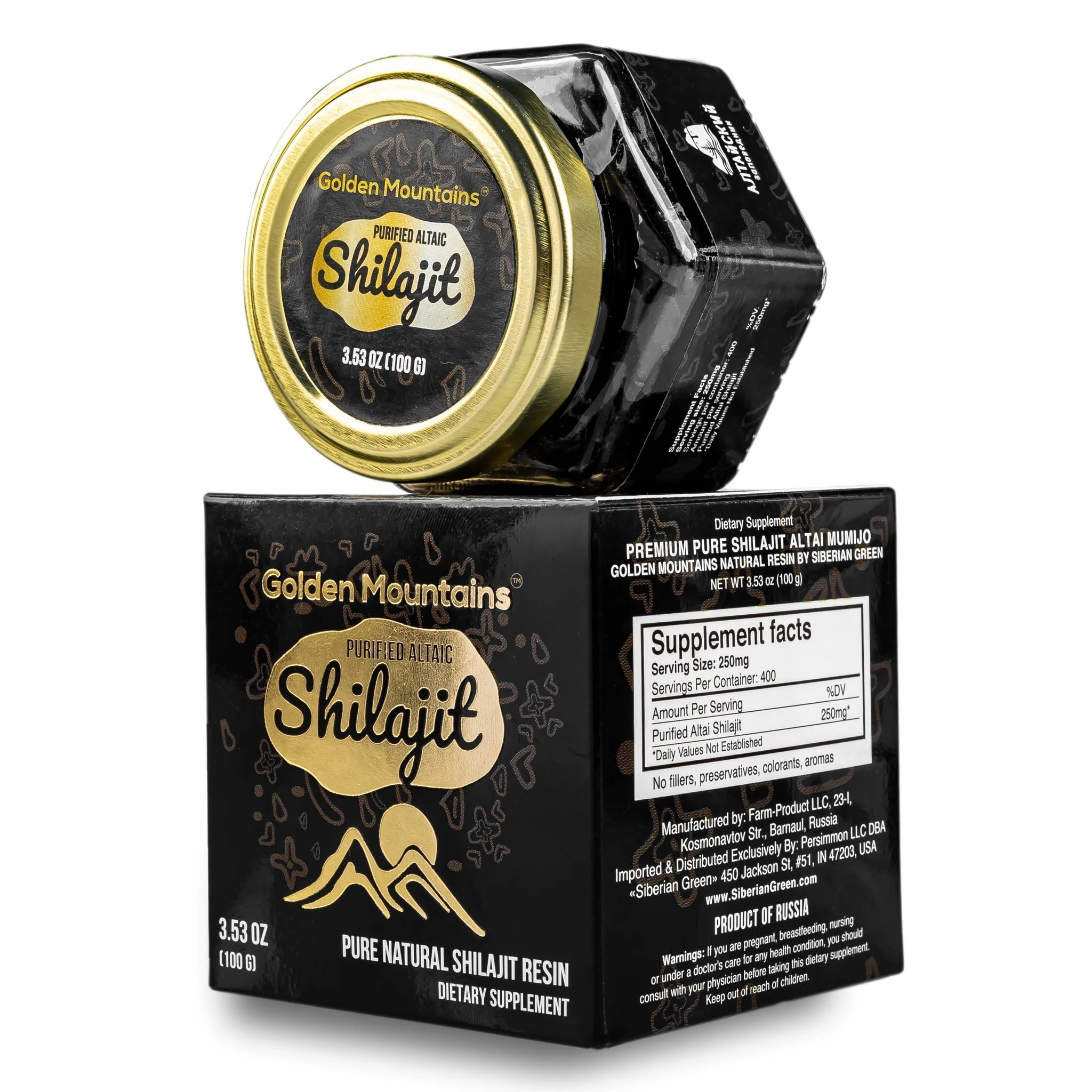 Siberian Green Pure Shilajit "Golden Mountains" 100g Resin - Alkaline World