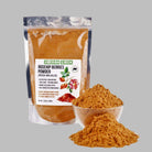 Ground Siberian Rose Hip Herbal Tea Flour Powder by Siberian Green, 300g, showing fine rose hip powder in a clear container.