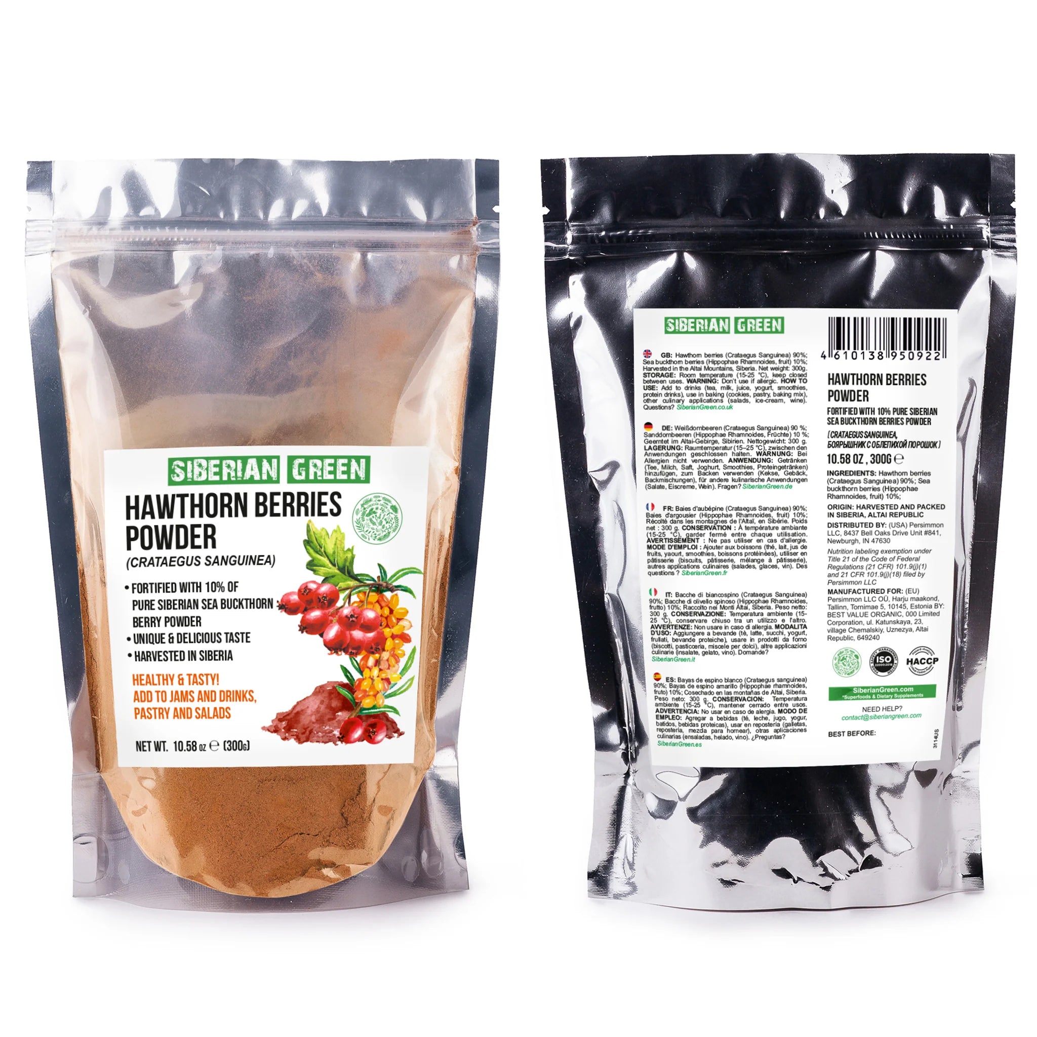 Siberian Hawthorn and Sea Buckthorn Powder – 300g - Alkaline World
