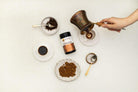 Sunbear Premium Organic Chaga Mushroom extract in 11:1 ratio, showing the dark, textured Chaga mushroom pieces for immune support.