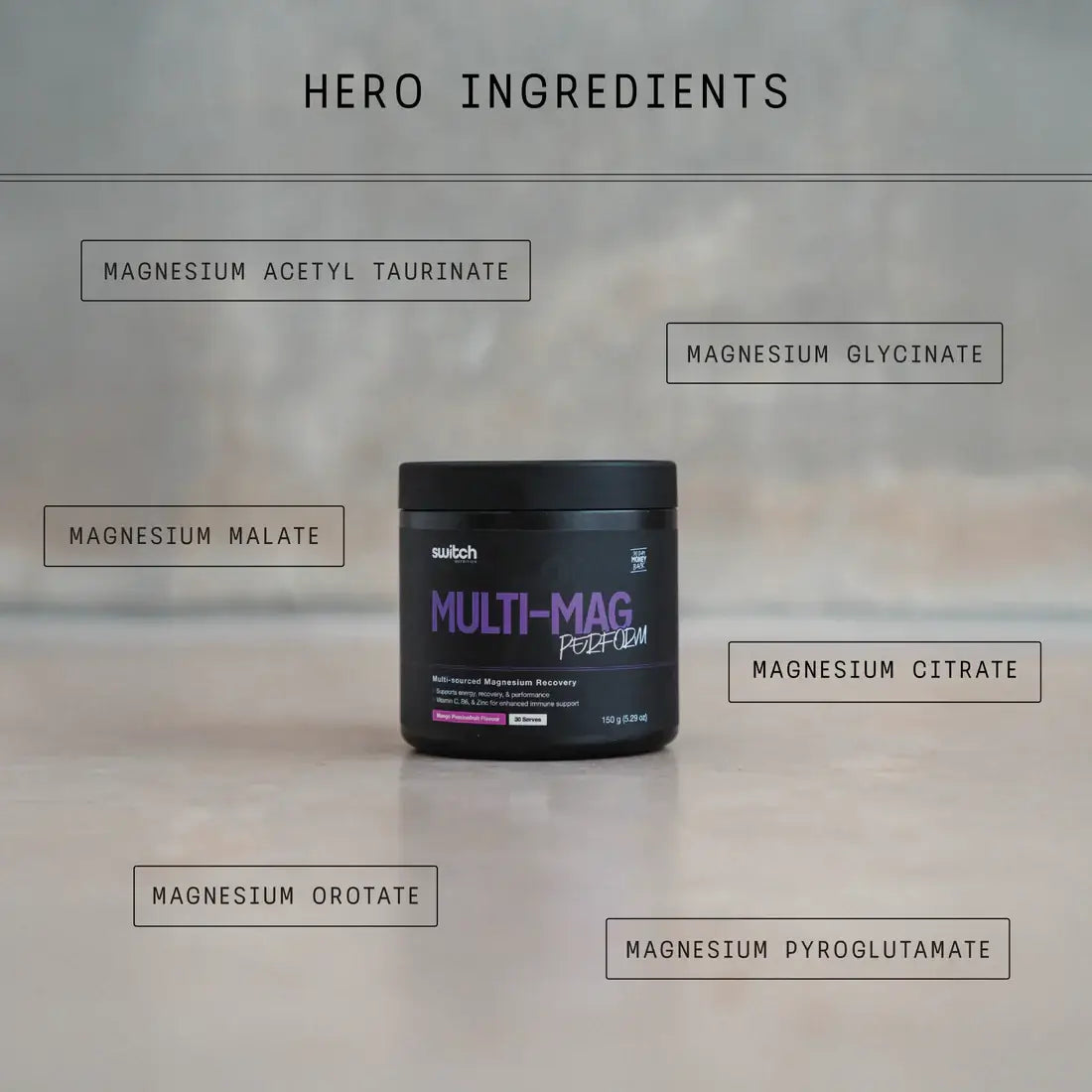 SWITCH NUTRITION Perform Multi-Mag Raspberry 150g - Alkaline World