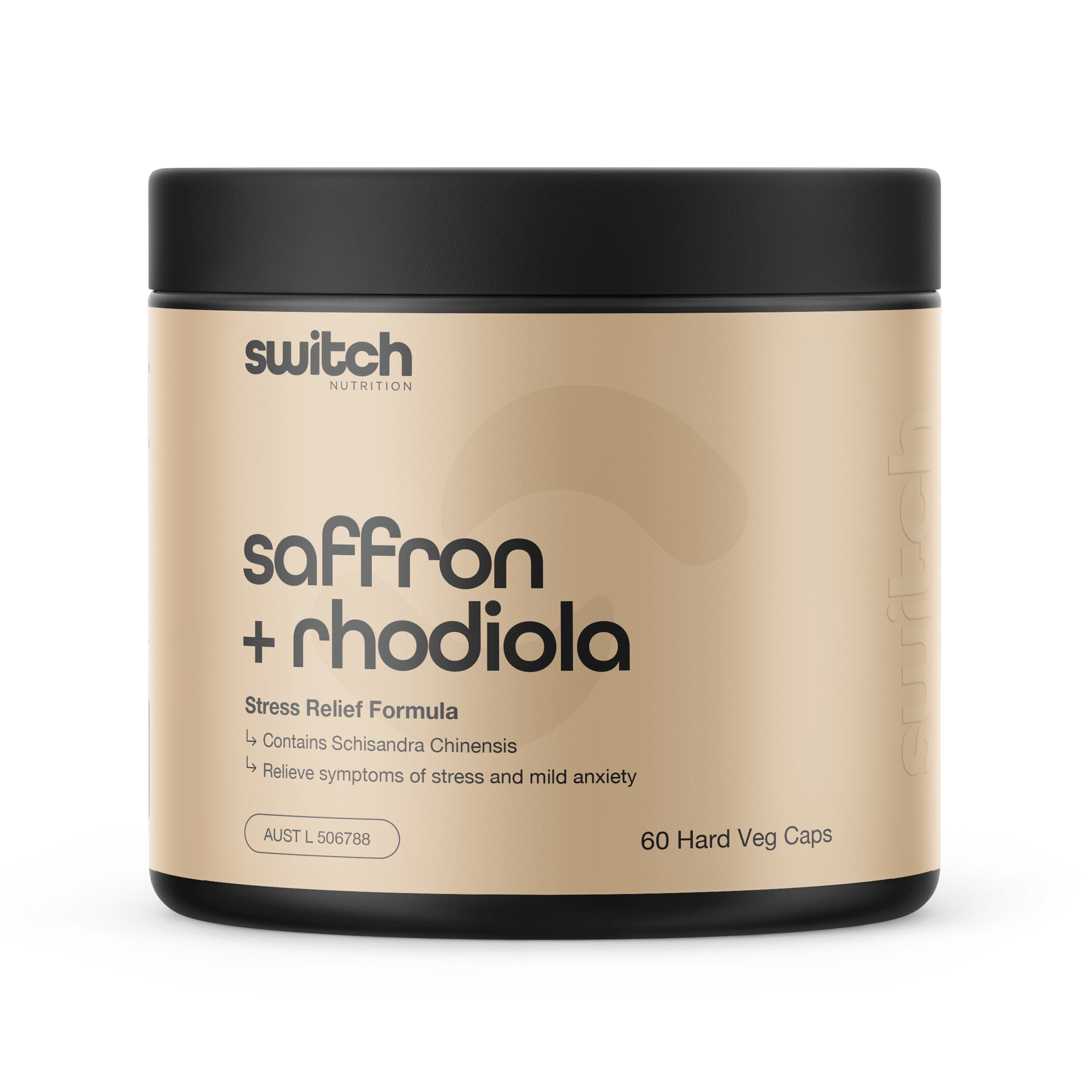 SWITCH NUTRITION Saffron + Rhodiola Stress Relief 60 Caps - Alkaline World