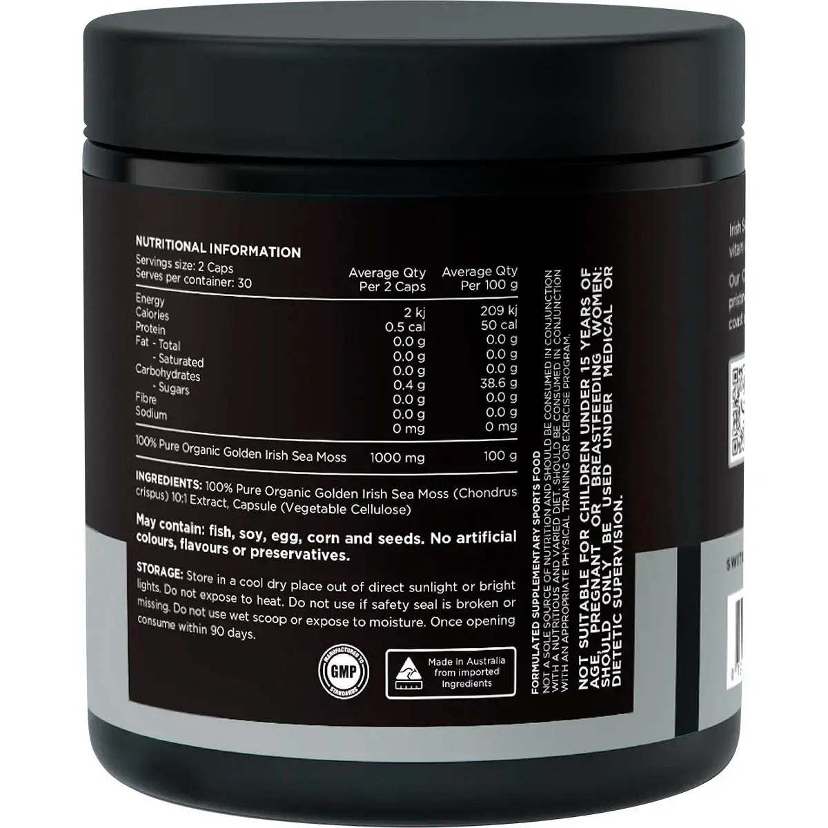 Switch Nutrition Sea Moss 10-1 Organic Irish Sea Moss Capsules, 60 Caps - Alkaline World