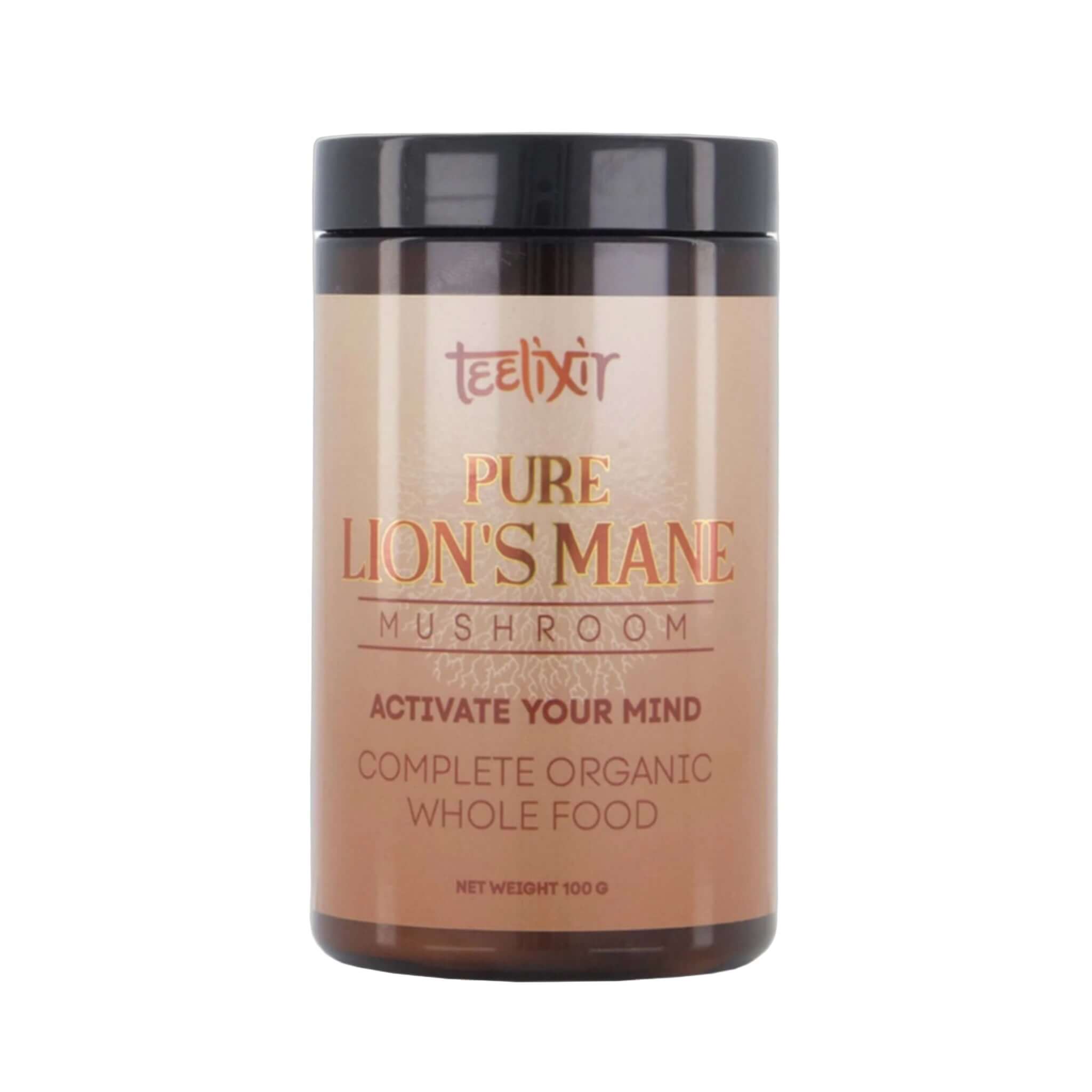 Teelixir Organic Pure Lion's Mane Mushroom 100g - Alkaline World