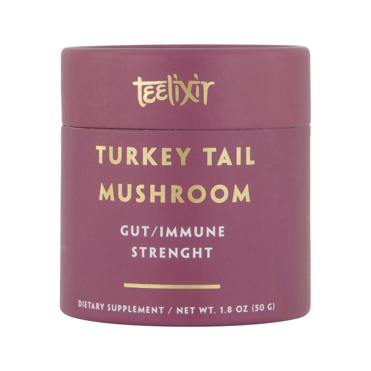 Teelixir Organic Turkey Tail Mushroom 10:1 Dual Extract Powder (Gut/Immune Strength) 50g - Alkaline World