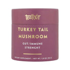 Teelixir Organic Turkey Tail Mushroom 10:1 Dual Extract Powder for gut and immune support, 50g jar of vitamins and supplements.