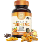 Therapeia Australia Organic Turmeric Capsules With Black Pepper PLUS 120caps - Alkaline World