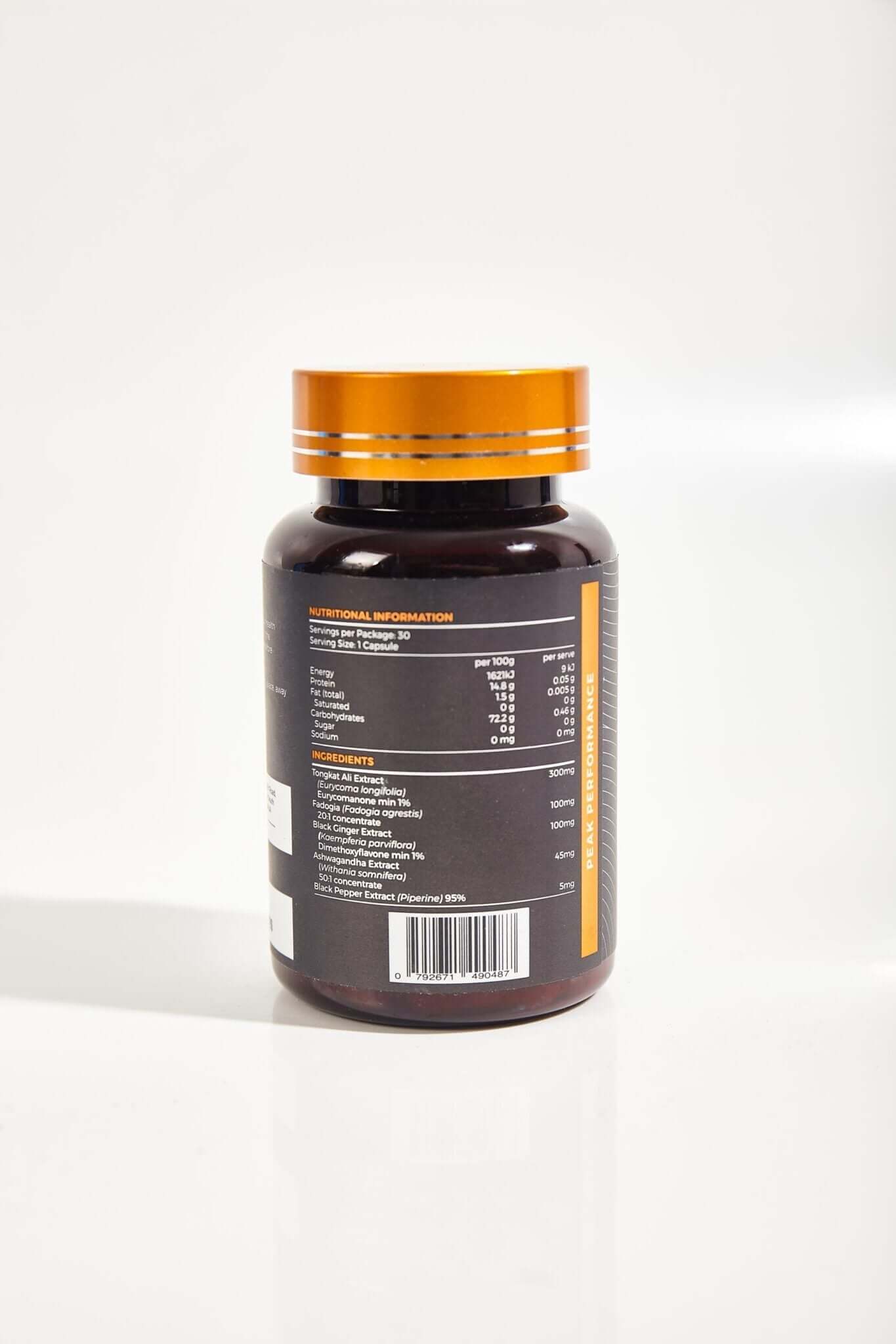 Therapeia Pure M Men’s Vitality multivitamins in a bottle with 30 capsules, designed to support men's health and energy.