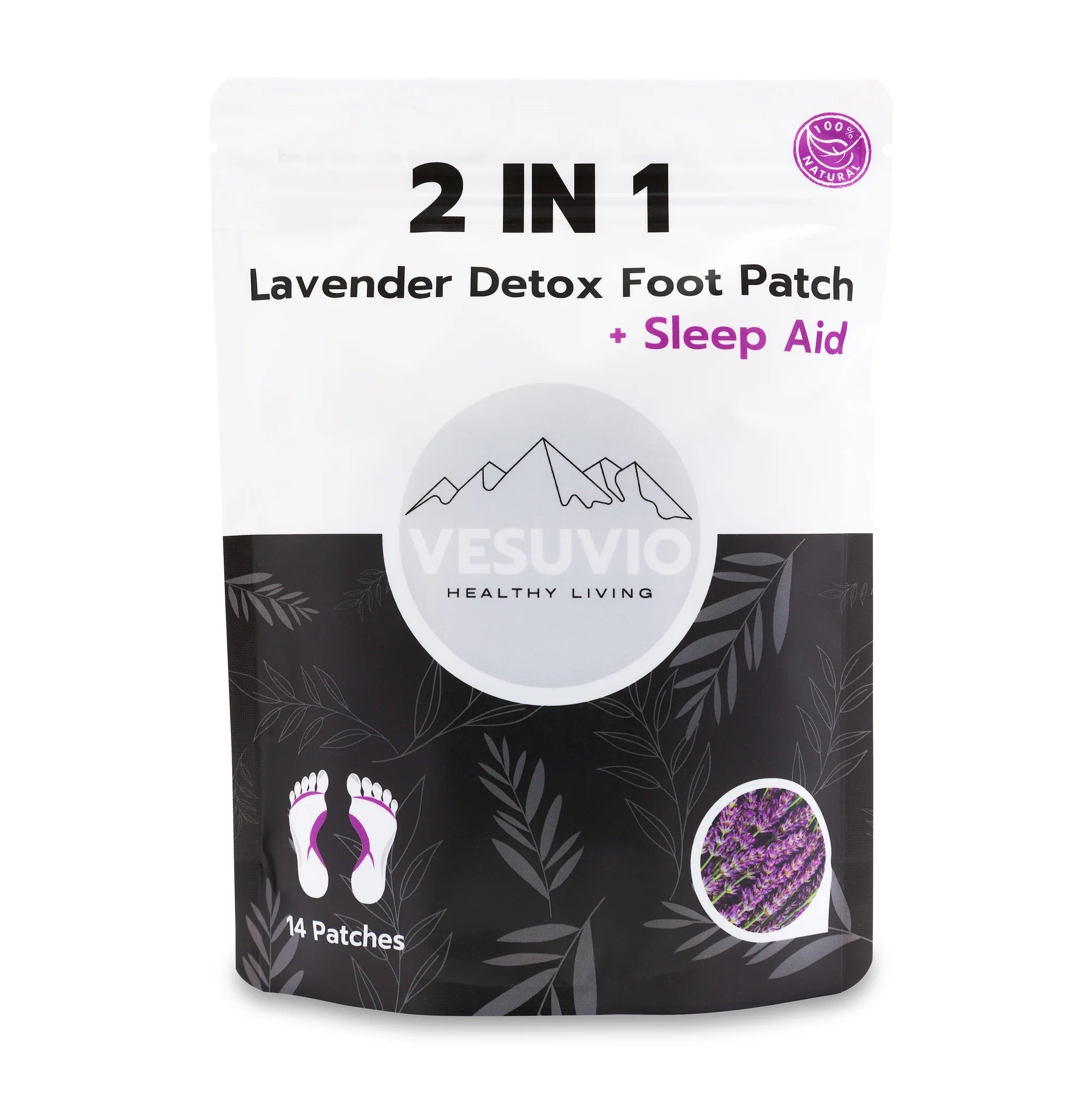 Vesuvio Lavender Detox Foot Patch + Sleep Aid - Alkaline World