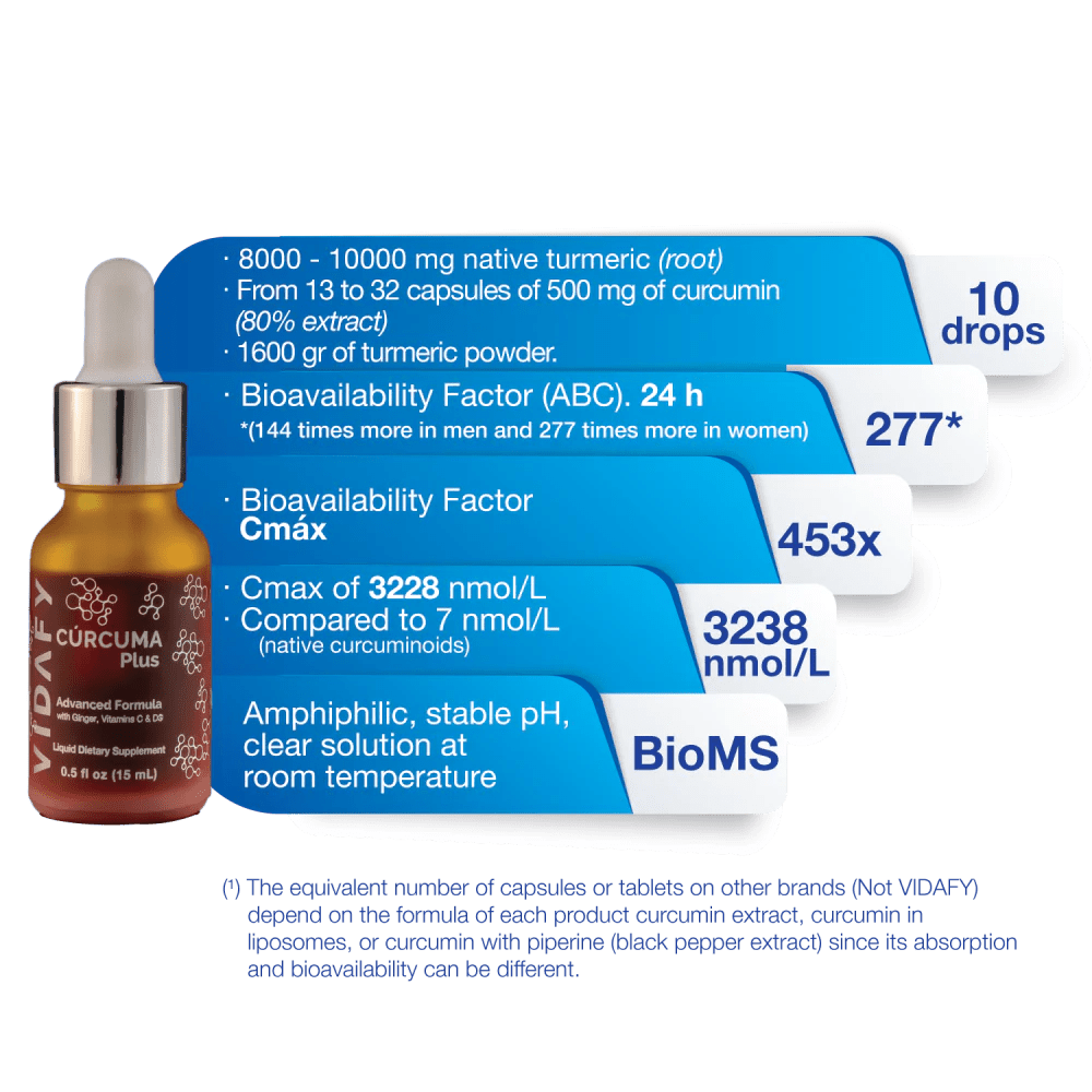 Vidafy Australia CURCUMIN PLUS with BioMS 15ml - Alkaline World