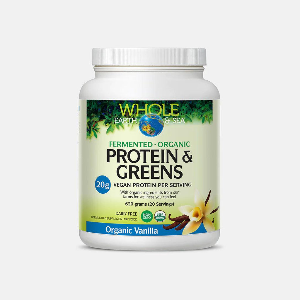 Whole Earth & Sea Protein & Greens Organic Vanilla 630g - Alkaline World