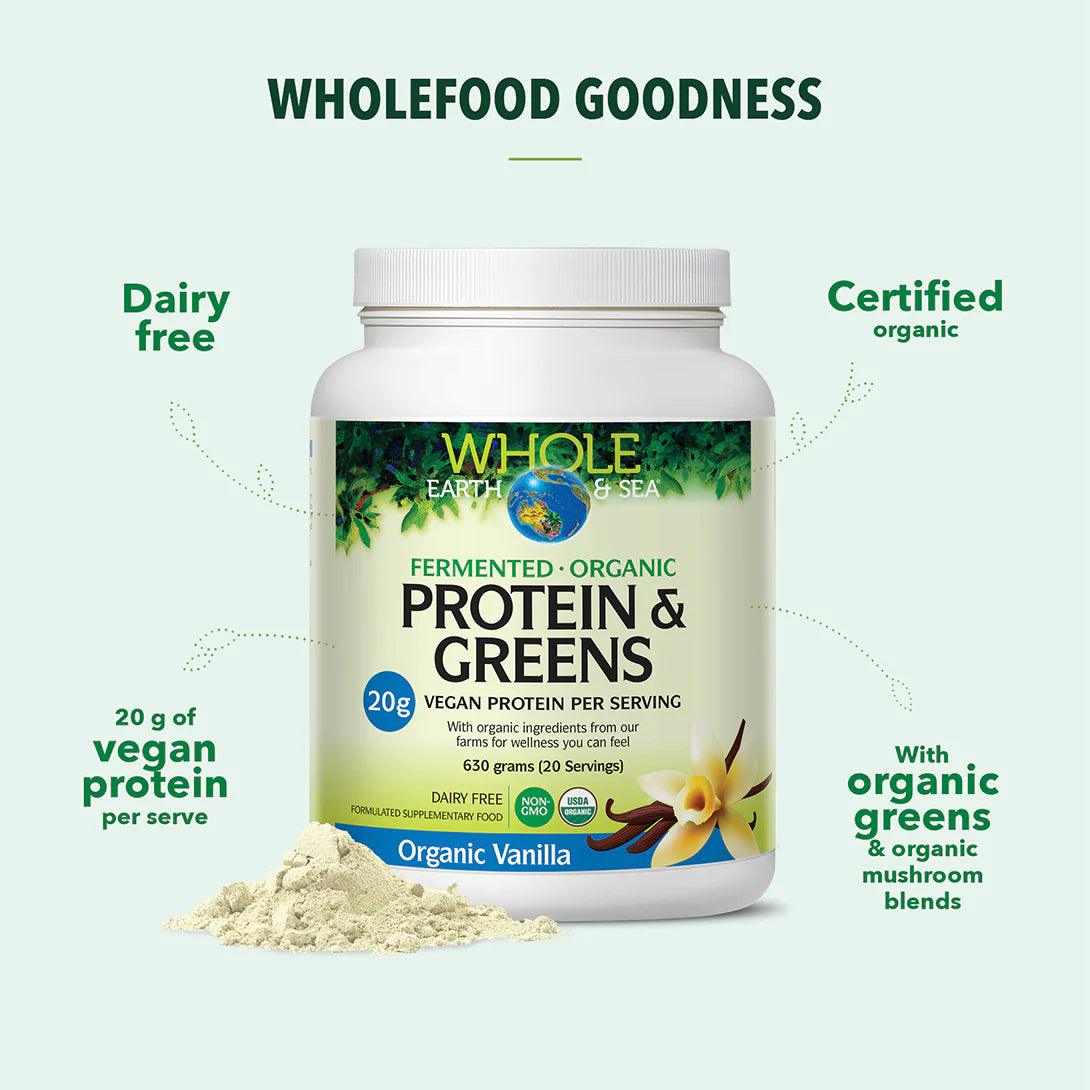 Whole Earth & Sea Protein & Greens Organic Vanilla Chai 656g - Alkaline World