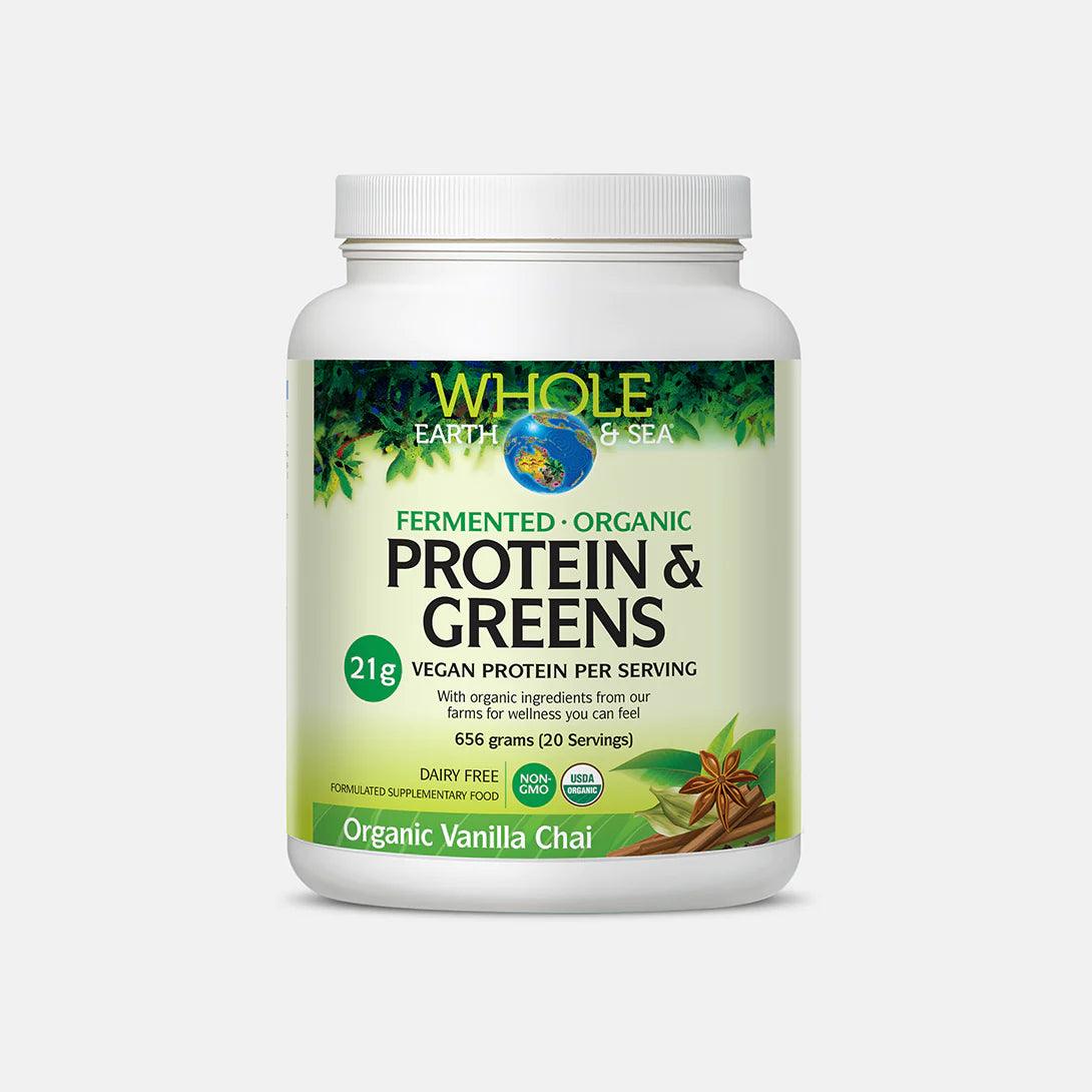 Whole Earth & Sea Protein & Greens Organic Vanilla Chai 656g - Alkaline World