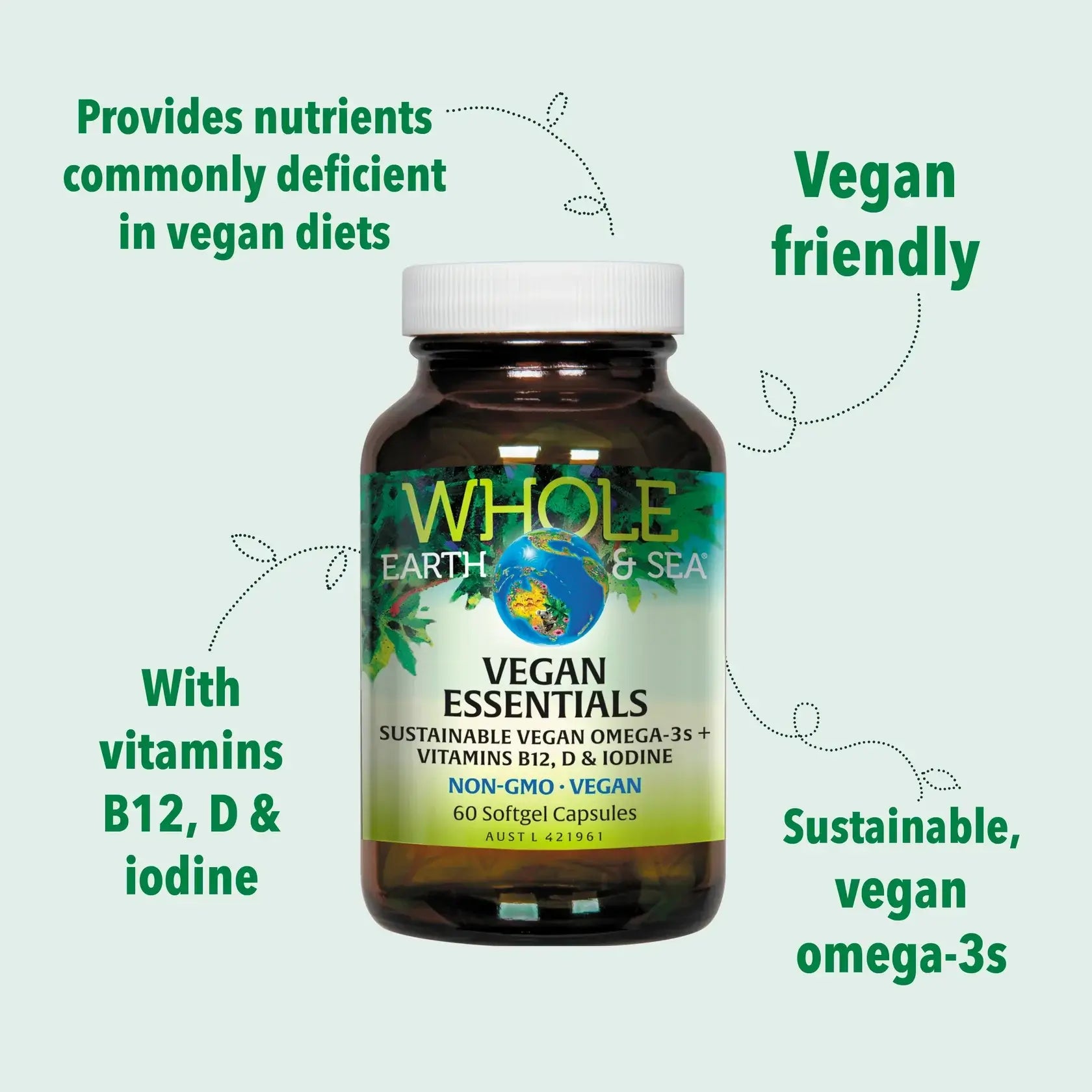 Whole Earth Sea Vegan Essentials 60C - Alkaline World