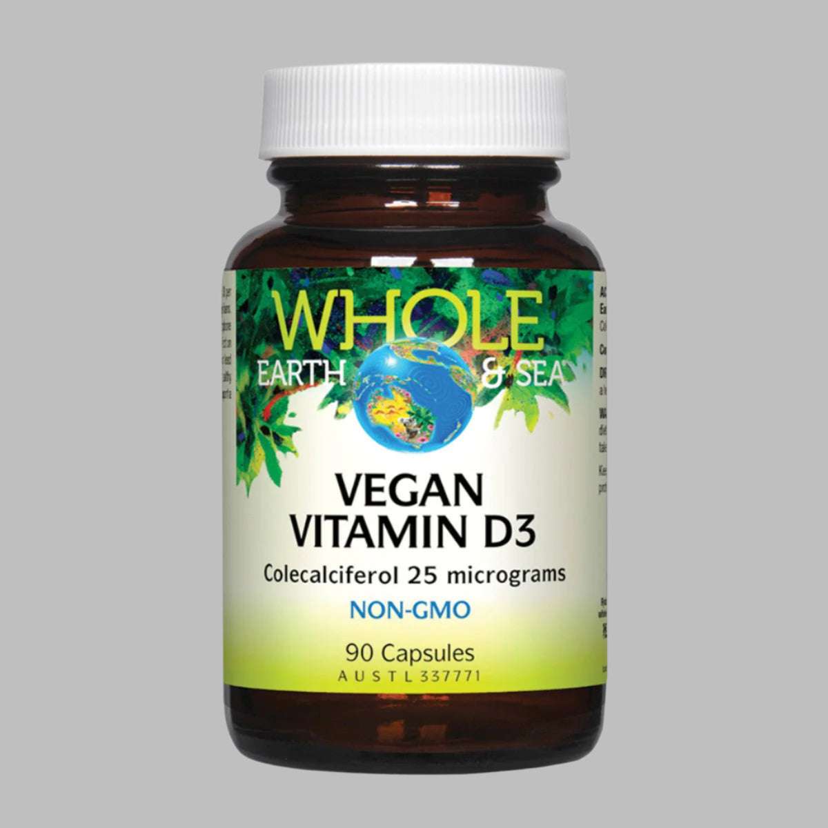 Whole Earth & Sea Vegan Vitamin D3 90c - Alkaline World