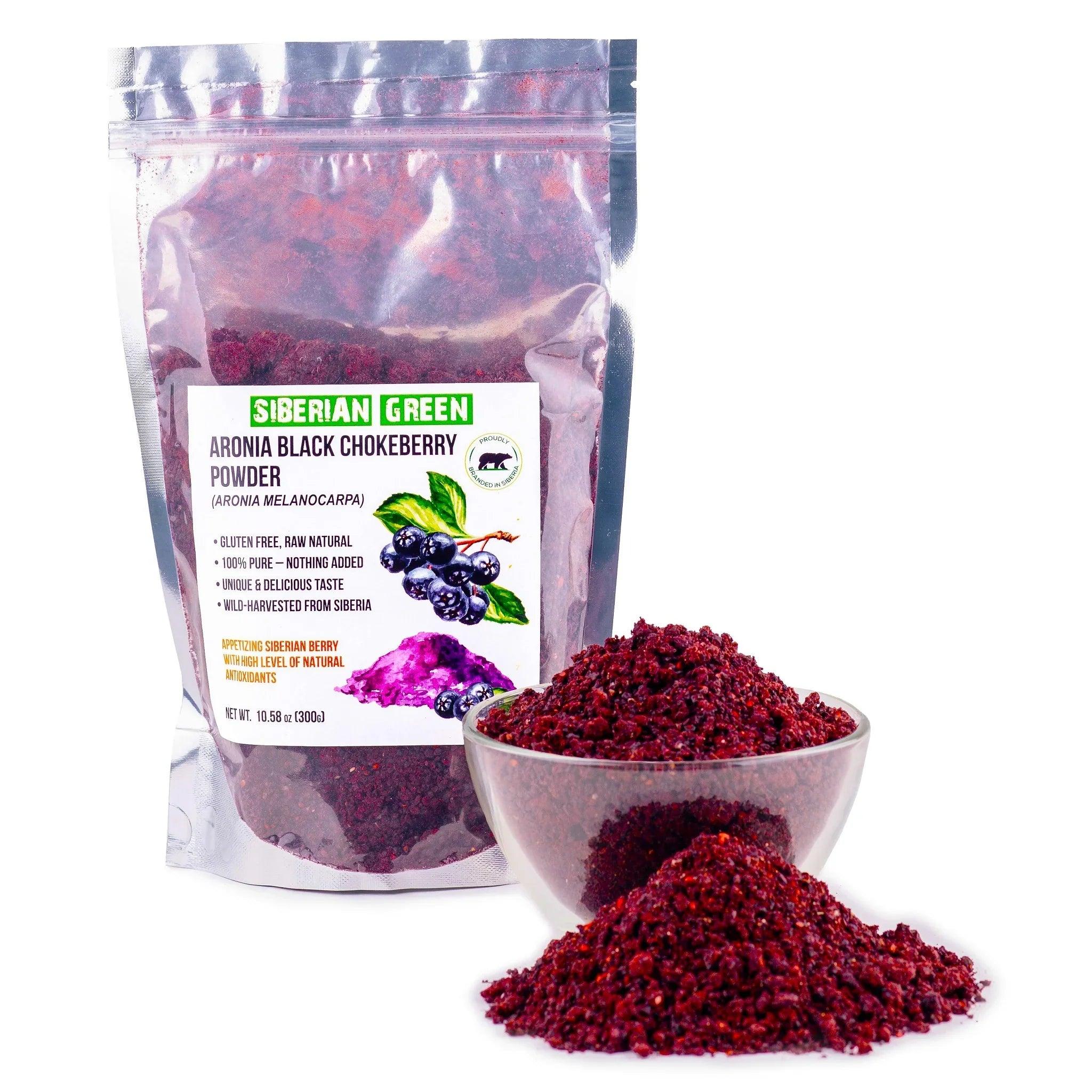 Wild Harvested Aronia Black Chokeberry Dried Berries Powder Tea 300g - Alkaline World