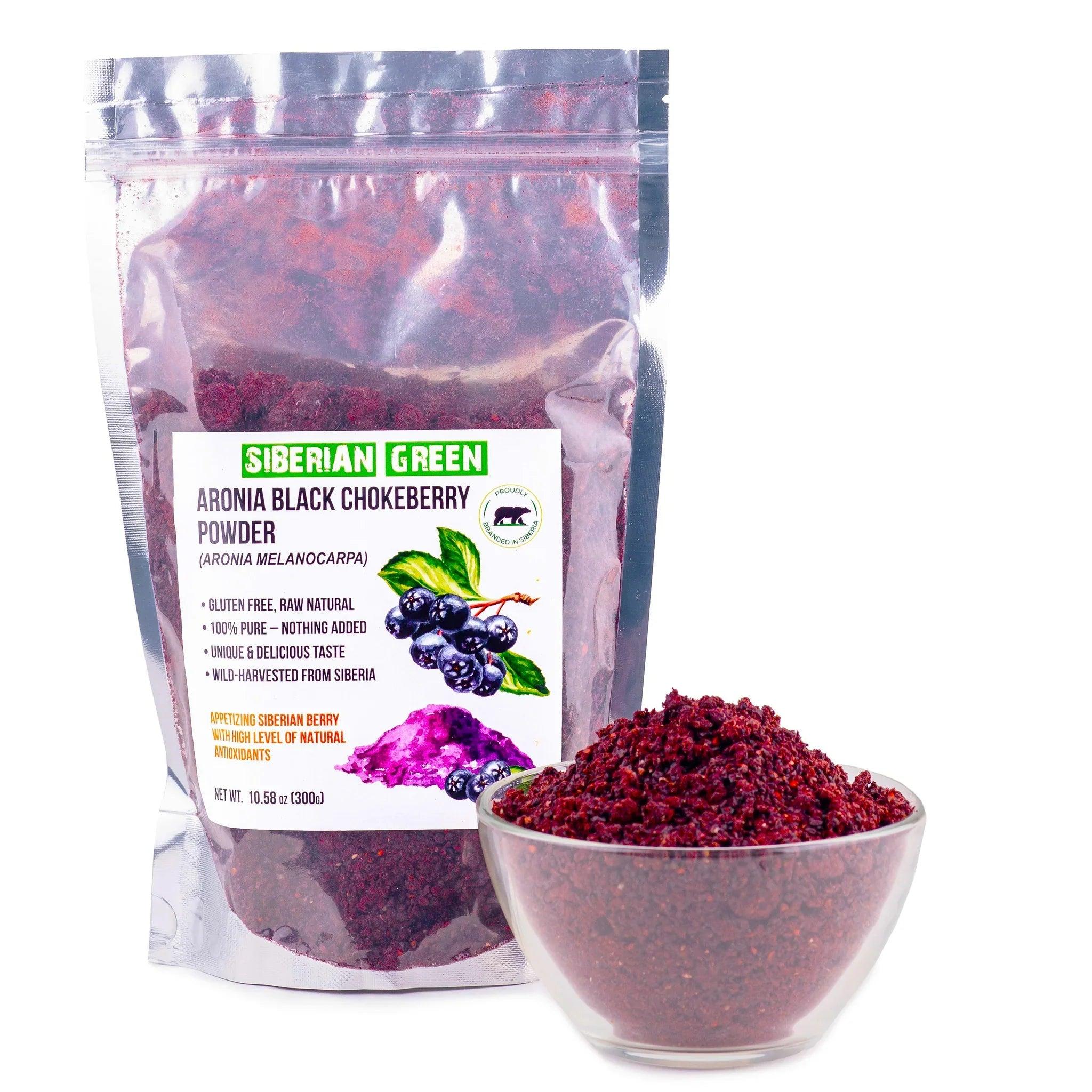 Wild Harvested Aronia Black Chokeberry Dried Berries Powder Tea 300g - Alkaline World