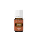 Young Living Nutmeg Essential Oil 5ml bottle with label, highlighting natural essential oil for aromatherapy and cooking.